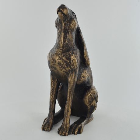Moon Gazing Hare, Bronze Effect Sculpture - 16.5cm