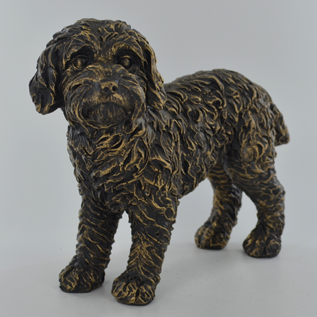 Standing Cockapoo, Bronze Effect Sculpture - 23cm