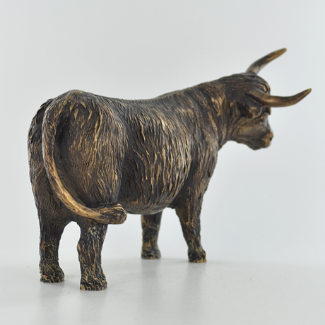 Highland Cow, Bronze Effect Sculpture by Harriet Glen - 13cm
