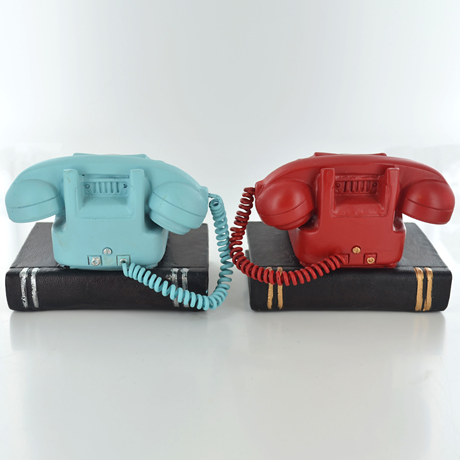 Retro 1970's Telephone Bookends - 9cm