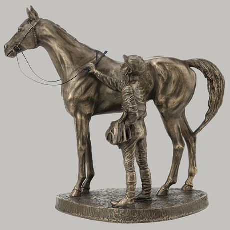 Unsaddling The First Horse, by David Geenty - 17cm