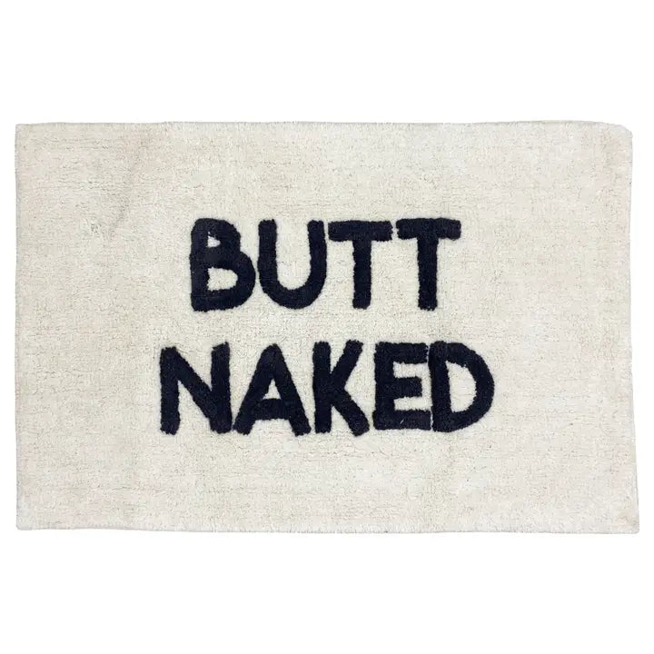 Butt Naked Bath Mat Ivory/Charcoal - 100% Cotton