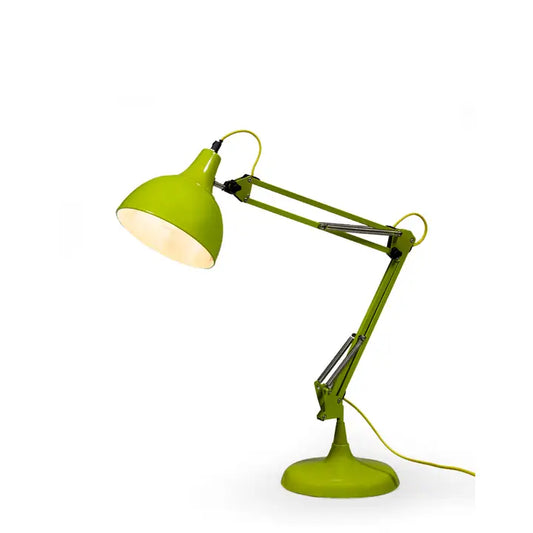 Lime Green Traditional Large Desk Lamp (Yellow Fabric Flex) - 75cm