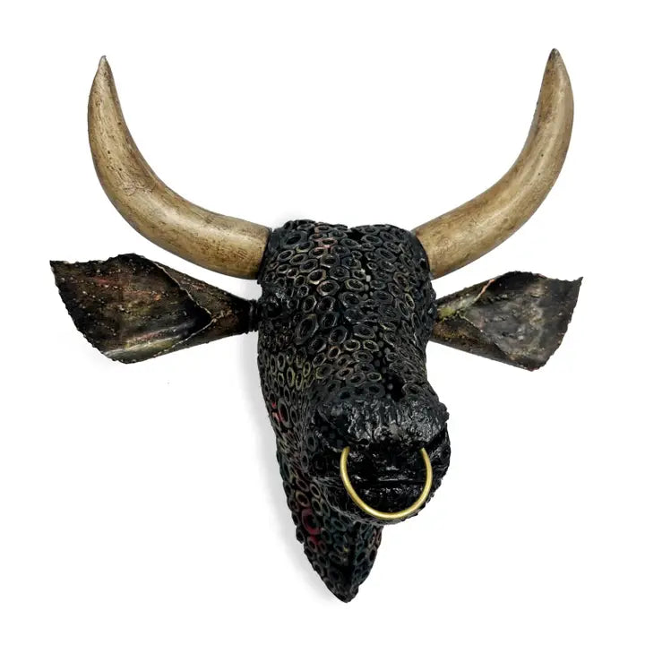 Urban Steel Bulls Head Wall Hanging - 40cm