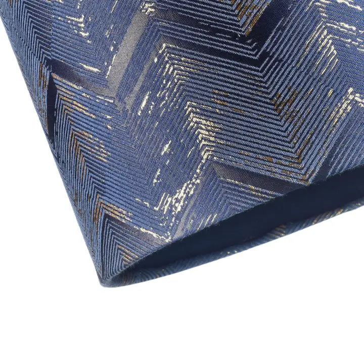 Contemporary Midnight Blue Drum Lamp Shade with Gold and Silver Metallic - 10"