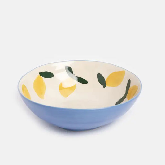 Lemons Round Shallow Bowl by Caroline Gardner - Set of 4