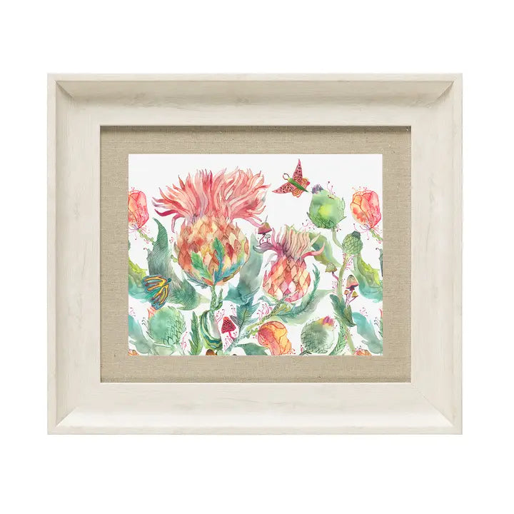 Enchanting Thistle Framed Print Marigold - 33.6x38.6cm