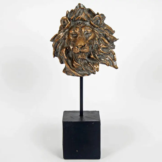 Lion Head On Stand - 17.5cm