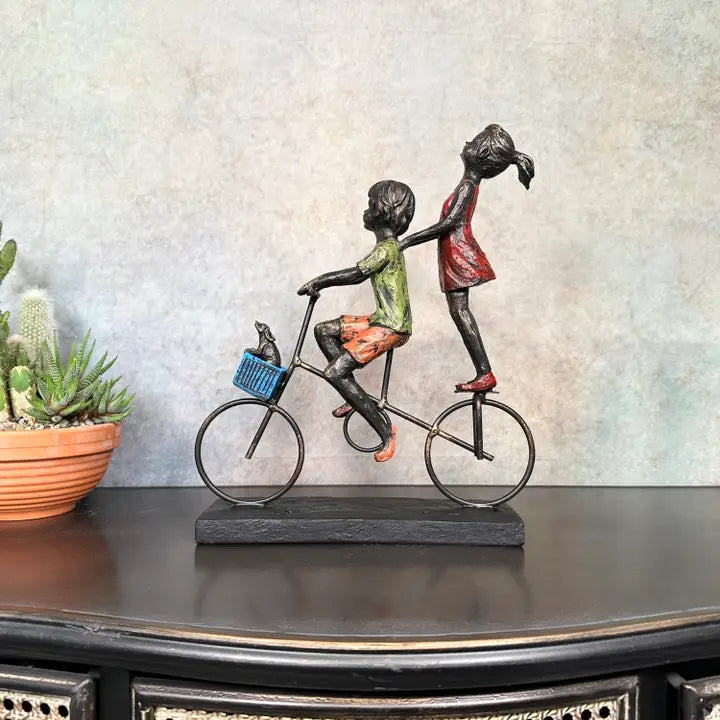 Children Riding Bicycle - 32cm