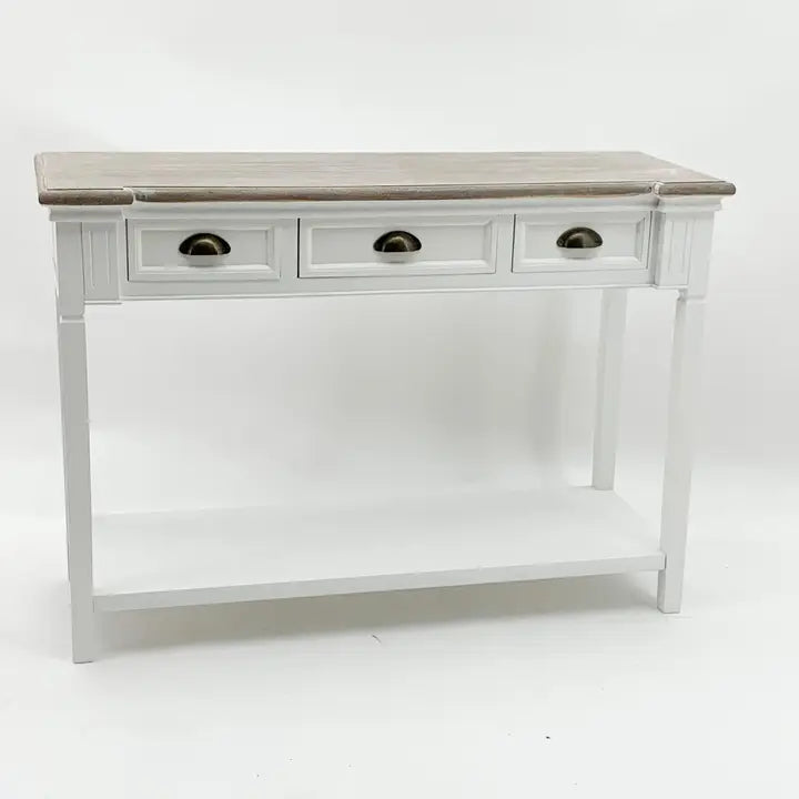 Wooden Console Table with 3 Drawers - 112cm