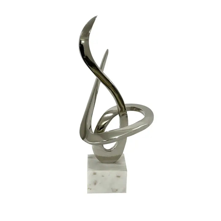 Warm Silver Swirl Sculpture - 44.5cm