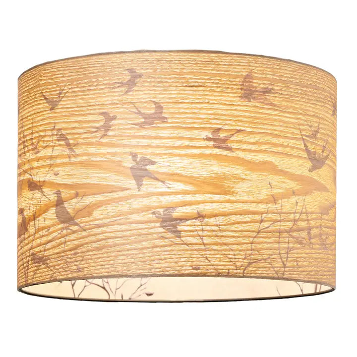 Eco Friendly Bamboo Wood Effect Lamp Shade with Inner Design - 12"