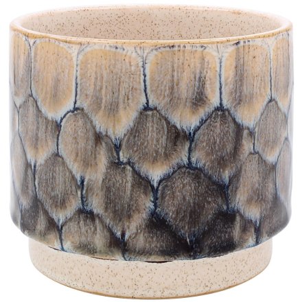 Grey Scales Reactive Glazed Planter - 11cm