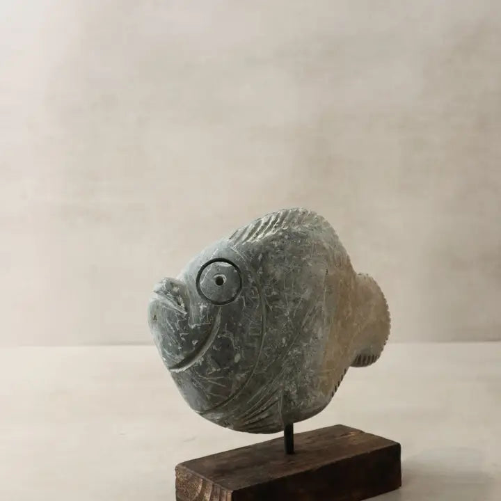 Stone Fish Sculpture - 26cm