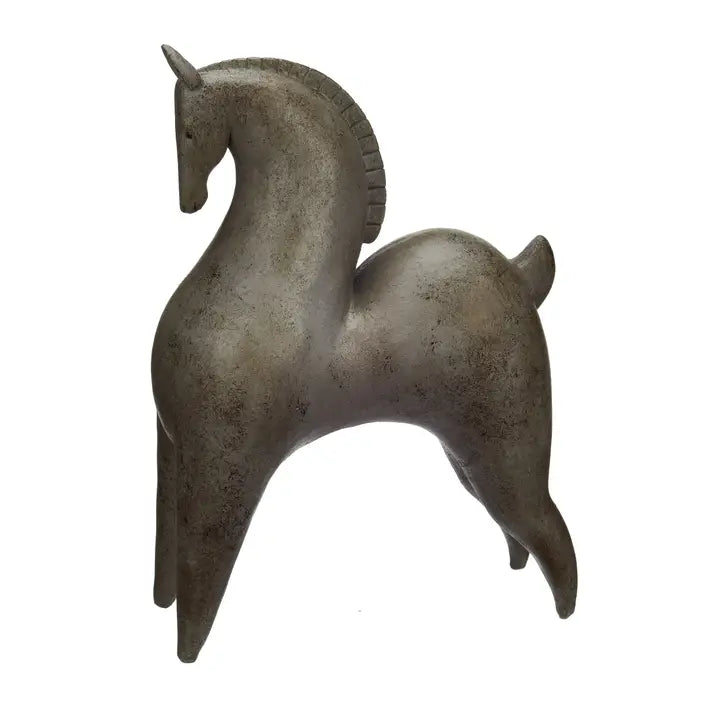 Resin Horse - Grey - 22.5cm