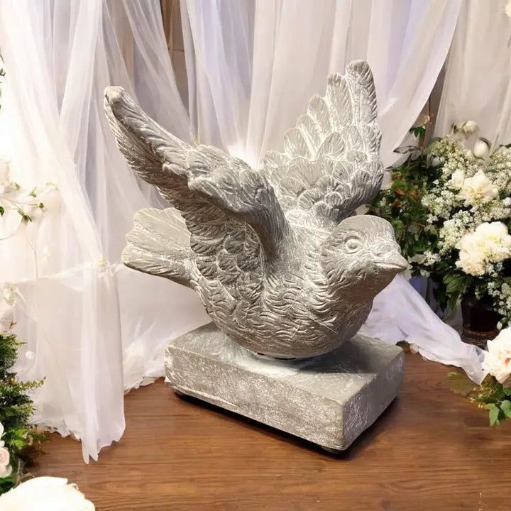 Resin Bird on Plinth - 13cm