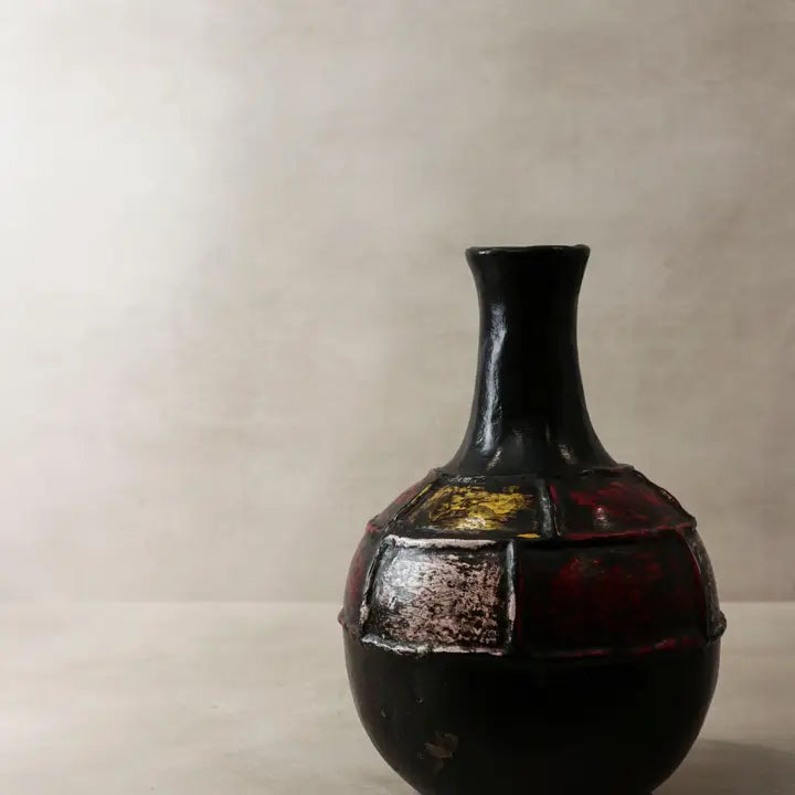 Mangbetu Clay Vase Black Multicolour - 35cm