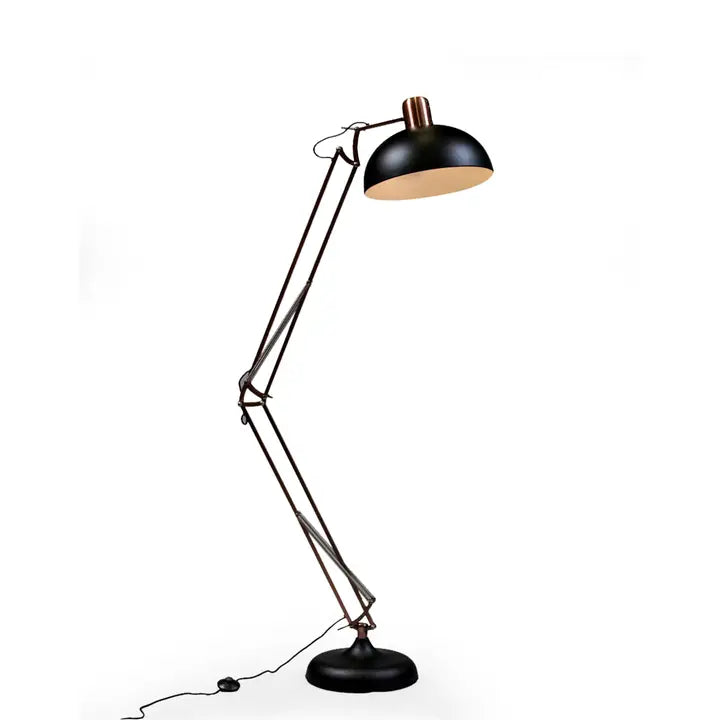 Classic Desk Style Extra Large Floor Lamp with Copper Arms- 190cm