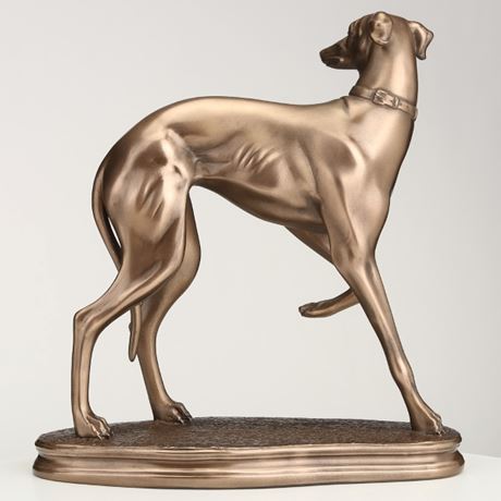 Standing Whippet, Cost Cast Bronze Sculpture by Beauchamp Bronze - 19cm
