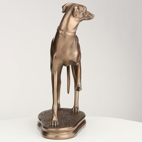 Standing Whippet, Cost Cast Bronze Sculpture by Beauchamp Bronze - 19cm