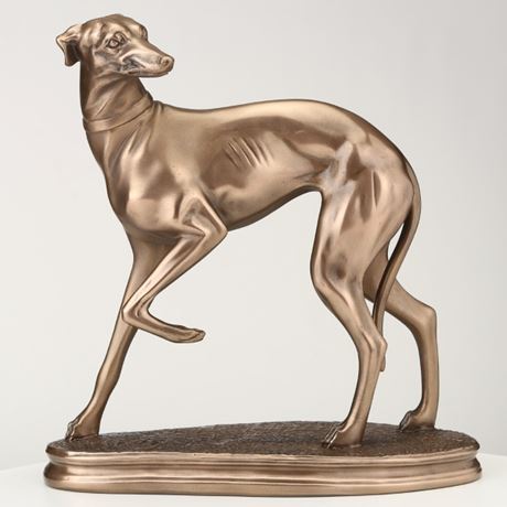 Standing Whippet, Cost Cast Bronze Sculpture by Beauchamp Bronze - 19cm