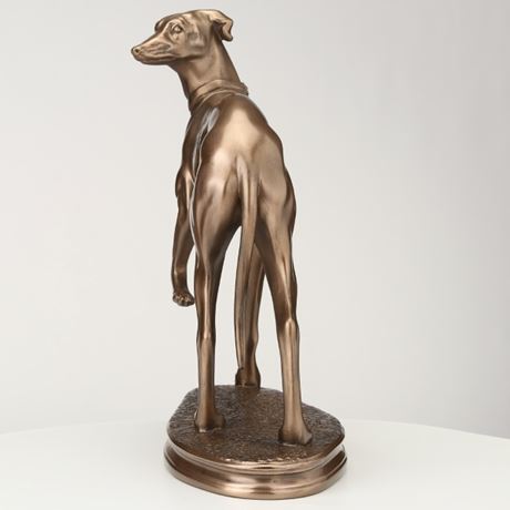 Standing Whippet, Cost Cast Bronze Sculpture by Beauchamp Bronze - 19cm