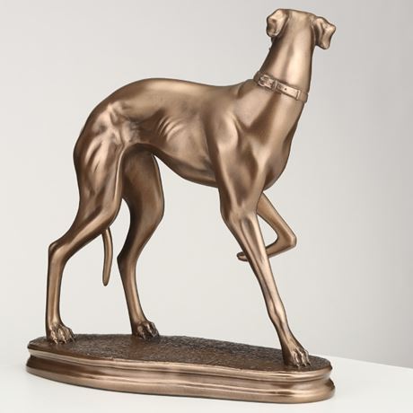 Standing Whippet, Cost Cast Bronze Sculpture by Beauchamp Bronze - 19cm