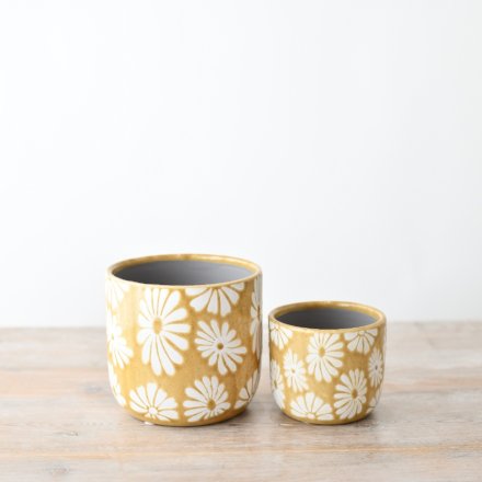 Yellow Boho Planter - 10.5cm