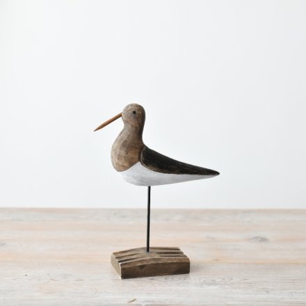 Wooden Bird On Base - 19cm