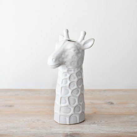 White Porcelain Giraffe Vase - 26cm