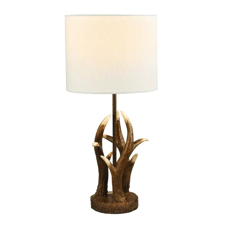 Antler Resin Table Lamp Base in A Rustic Bronze Finish - 41cm