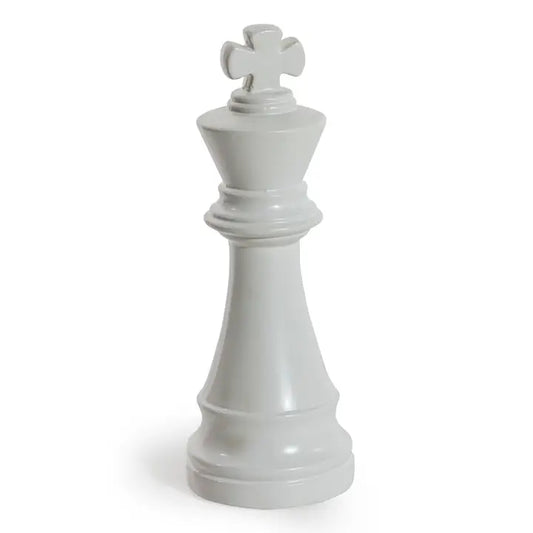 Matt White Large Ceramic King Chess Piece Ornament - 30.6cm