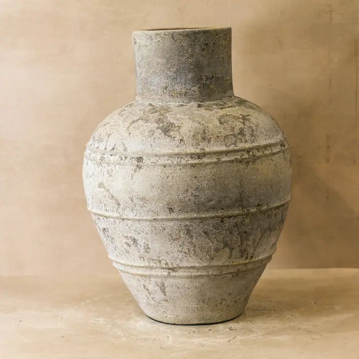 Rustic Indonesian Ribbed Jug/Vase - 60cm