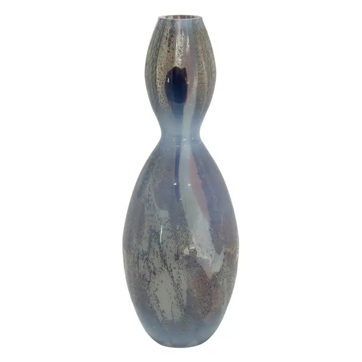 Blue Hues Glass Vase - Hourglass Figure Shape - 48.3cm