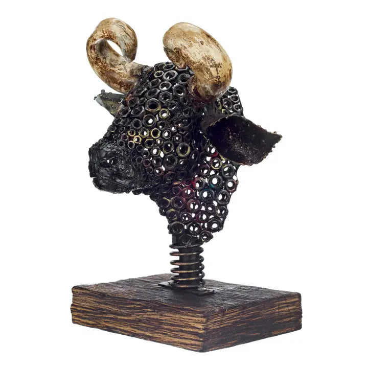 Urban Steel Bulls Head - Stand - 35cm