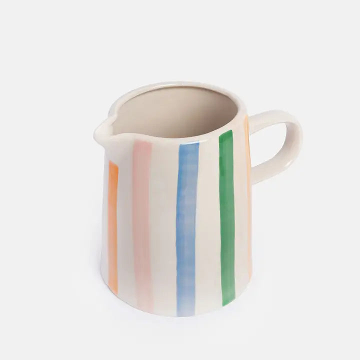 Multi Stripe Large Jug by Caroline Gardner - 15.5cm