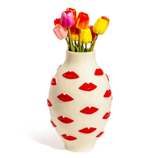 Large Multi Red Lips Vase - 37.5cm