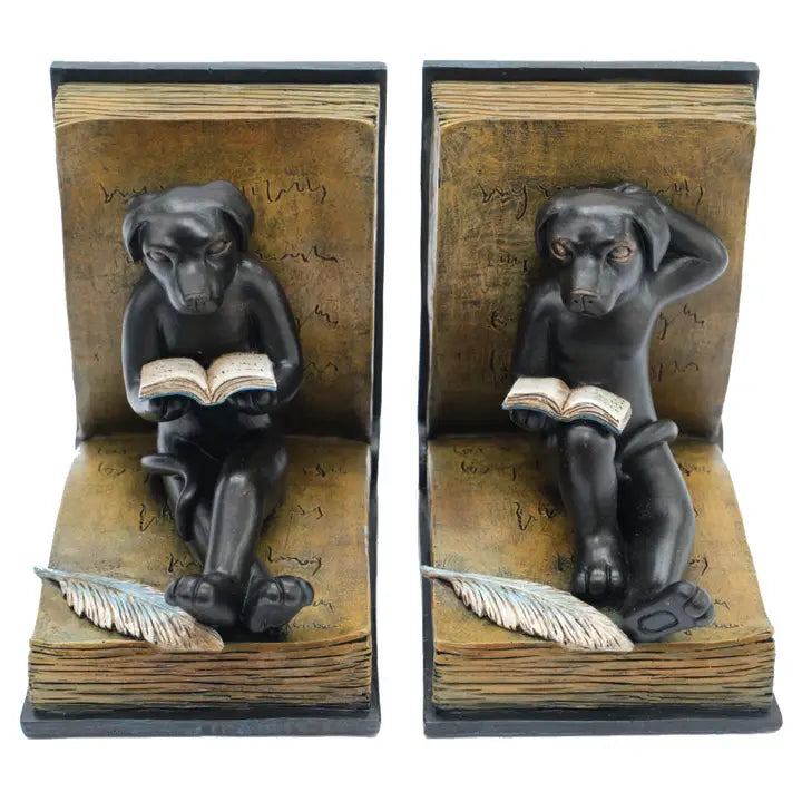 Dog Reading Bookends - 14cm