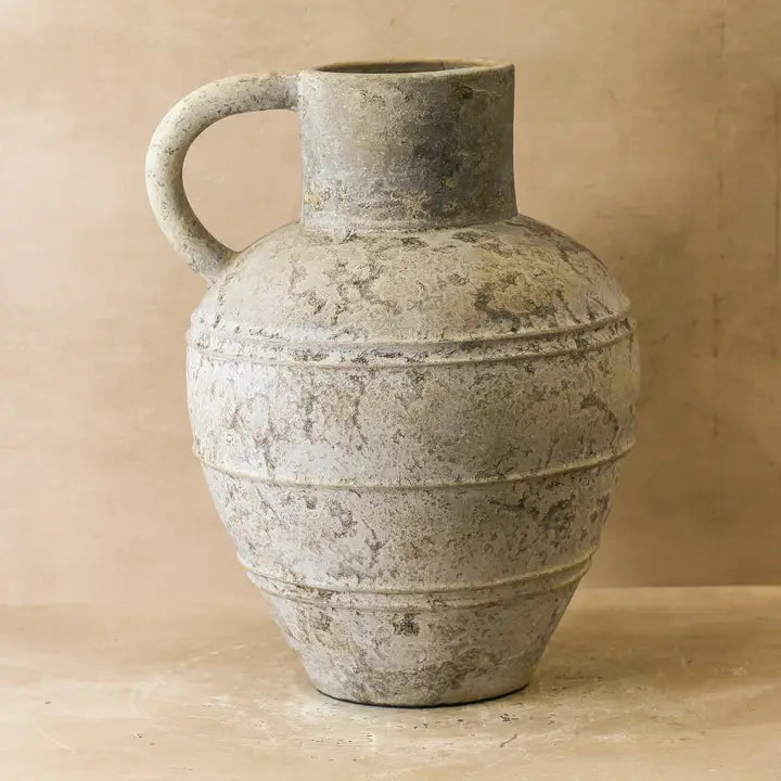 Rustic Indonesian Ribbed Jug/Vase - 60cm