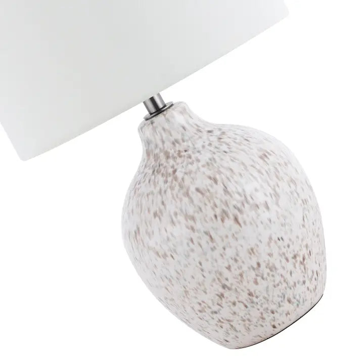 Taupe and Cream Gloss Snowflake Design Ceramic Table Lamp Base - 28cm