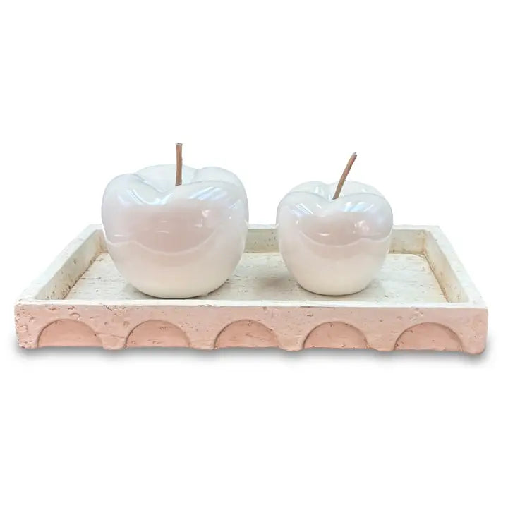 Pair of Porcelain Apples - 14cm & 11cm