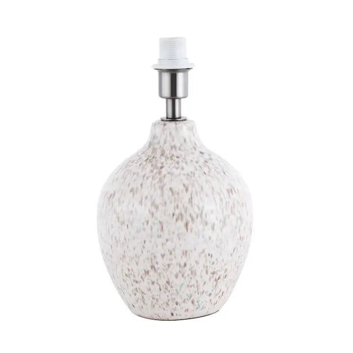 Taupe and Cream Gloss Snowflake Design Ceramic Table Lamp Base - 28cm