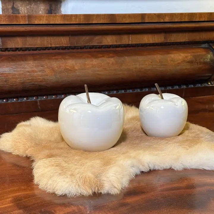 Pair of Porcelain Apples - 14cm & 11cm