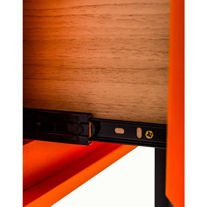 Orange Block Solid Wood Single Drawer Bedside Table - 54.5cm