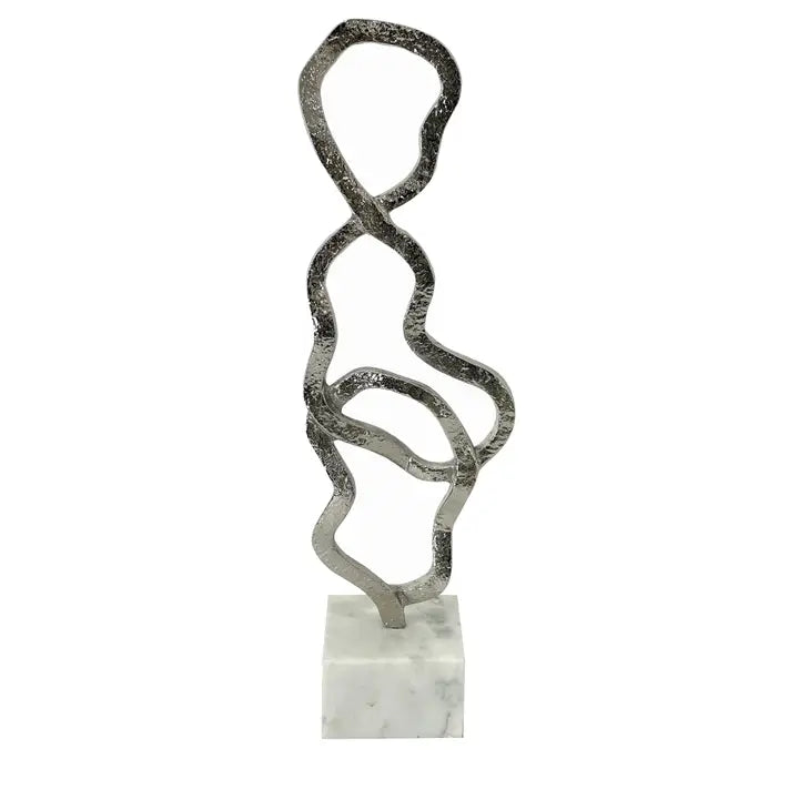 Warm Silver Swirl Sculpture - 50.8cm