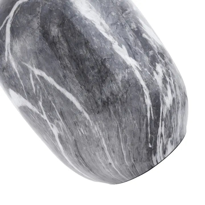 Marble Effect Ceramic Table Lamp Base with Gloss Glazing and Satin Nickel Trim - 38cm