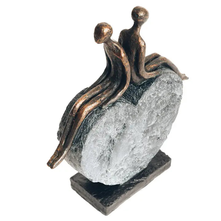 Couple On Heart Sculpture - 29cm