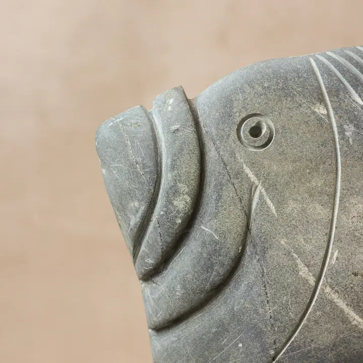 Stone Fish Sculpture - 34cm