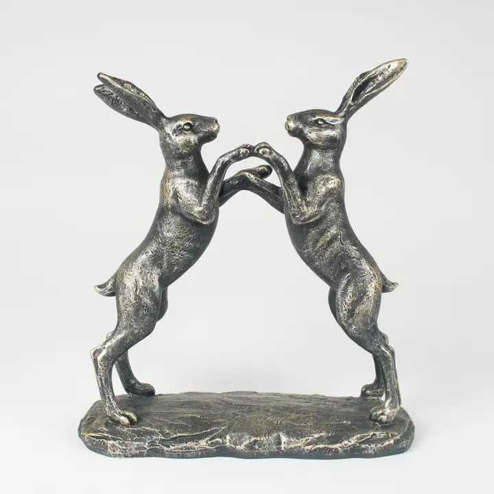 Hares Boxing Figurine - 25cm