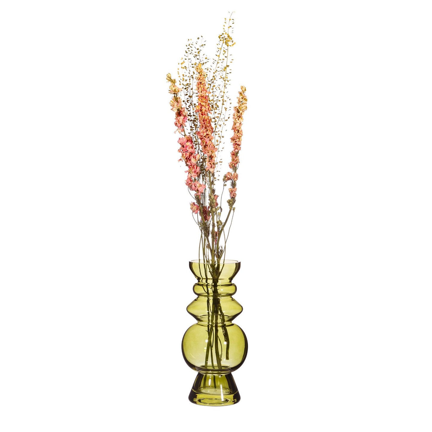 Green Bulbus Glass Vase - 17cm